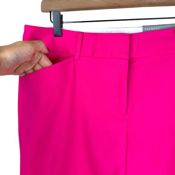 Talbots LONG NWT Hot Pink Hampshire Ankle Straight Leg Career Office Pants - Picture 7 of 10
